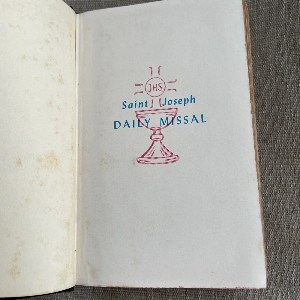 Saint Joseph Daily Missal 1956 Catholic Prayer Book Confraternity Revised Editio